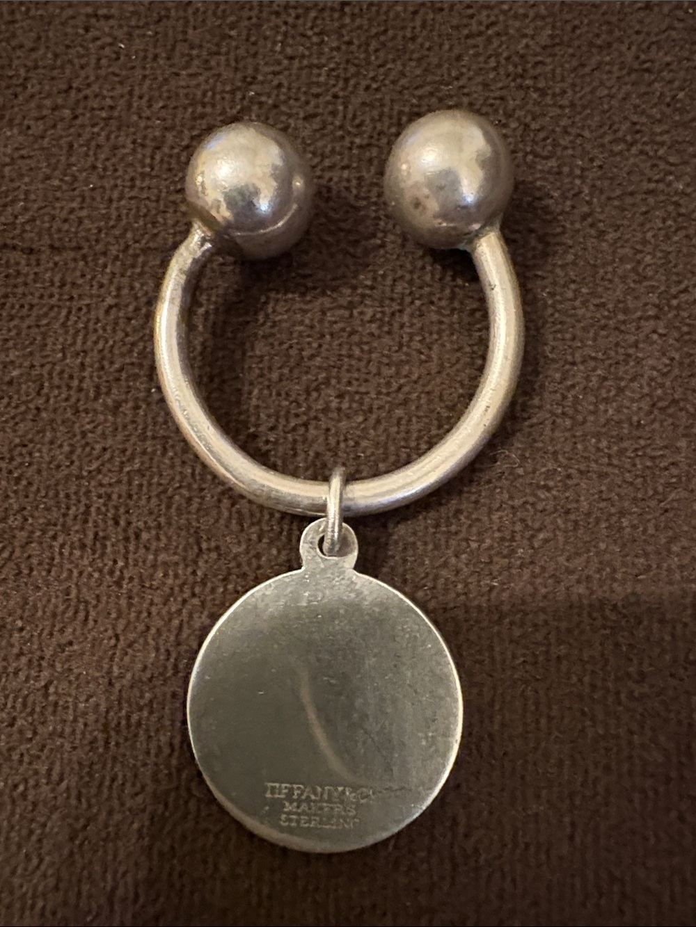 Tiffany & Co. Silver Round Disc Hoop Ring - Picture 3 of 5